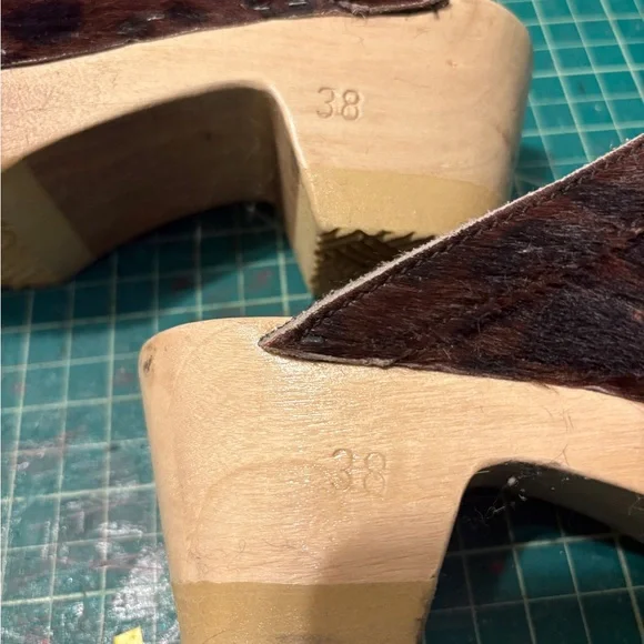 No.6 animal pony hair mid hight clog mules size 38 - Picture 2 of 6